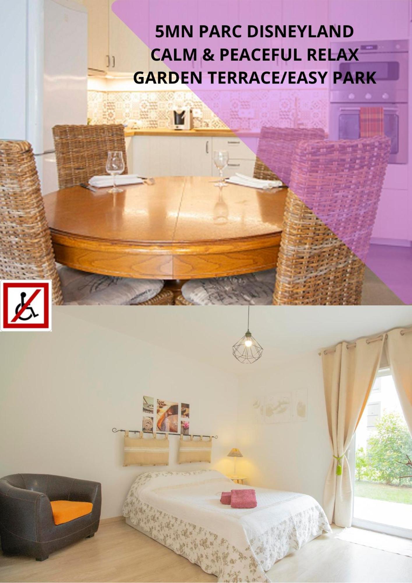 A 5 Min De Disneyland Paris Appartement Cosy Avec Jardin Terrasse Privee Chessy (Seine-et-Marne) Zewnętrze zdjęcie