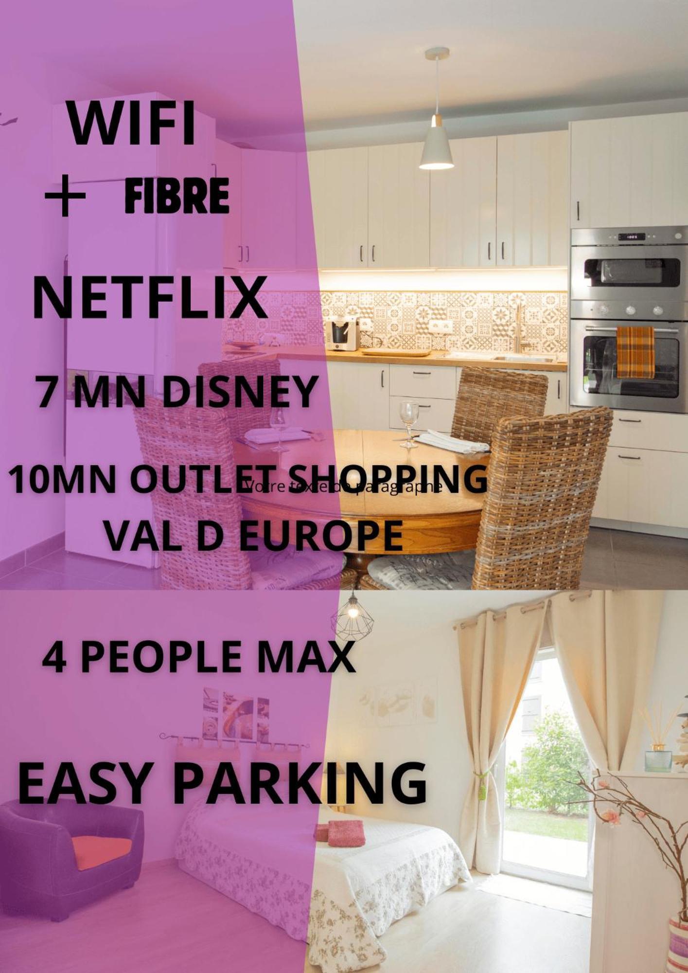 A 5 Min De Disneyland Paris Appartement Cosy Avec Jardin Terrasse Privee Chessy (Seine-et-Marne) Zewnętrze zdjęcie